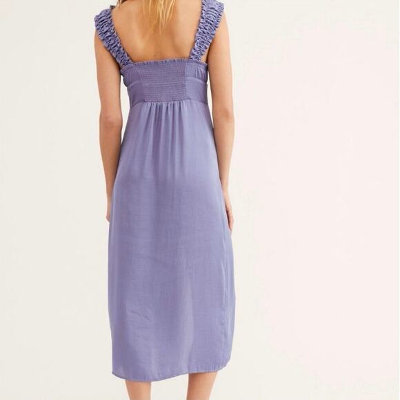 Free People Scorpio Shine Midi Dress Size Large Blue Lilac - Picture 6 of 14